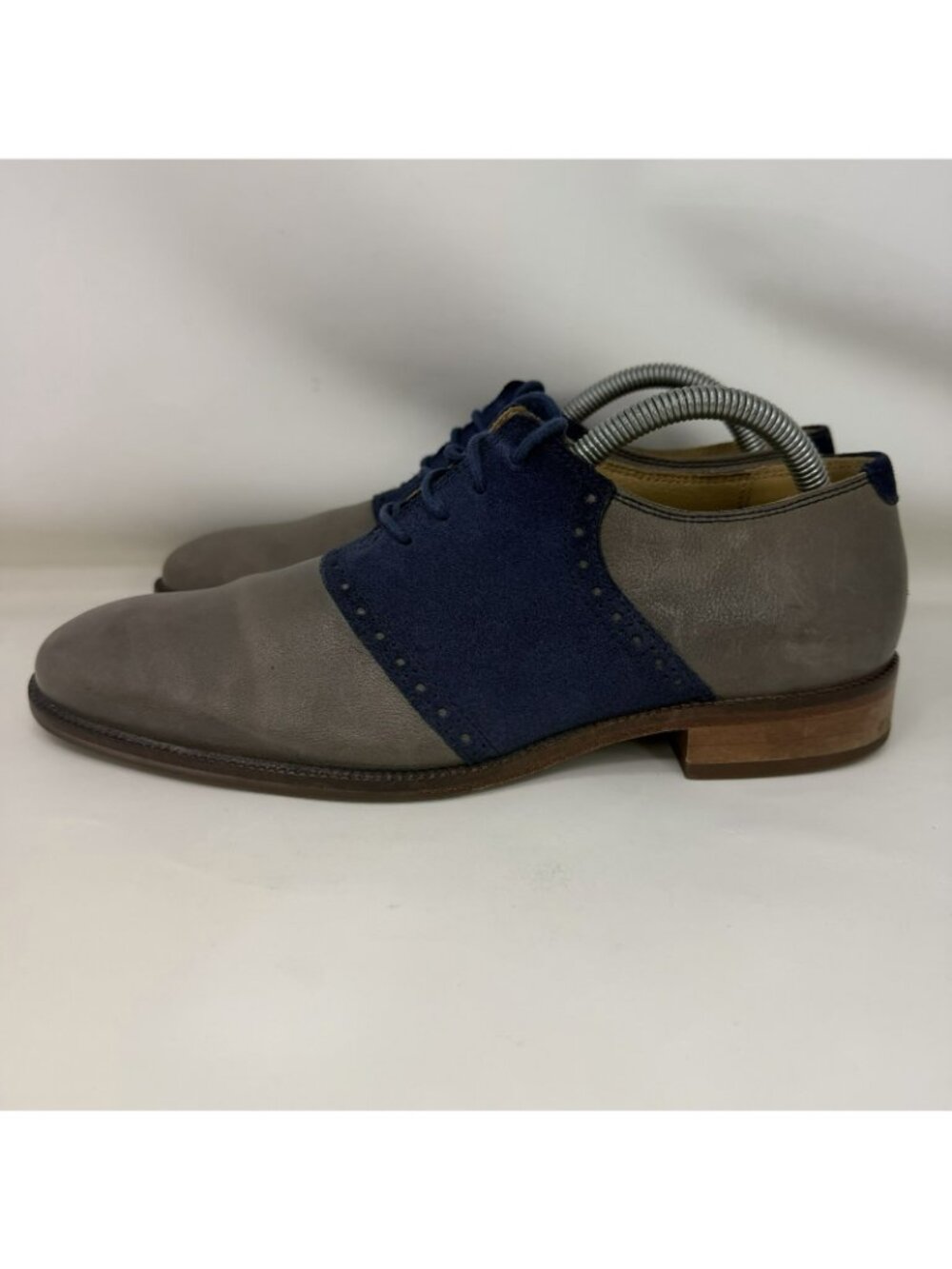 Cole Haan Saddle Oxford Shoes Gray Blue Men's Size 7.5 M - Picture 2 of 7
